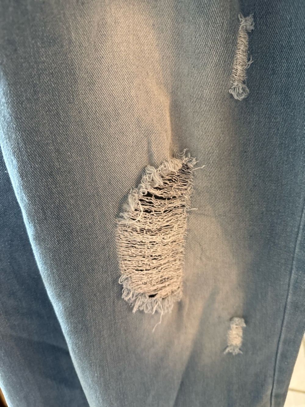 Distressed Blue Denim Overalls - Picture 12 of 13